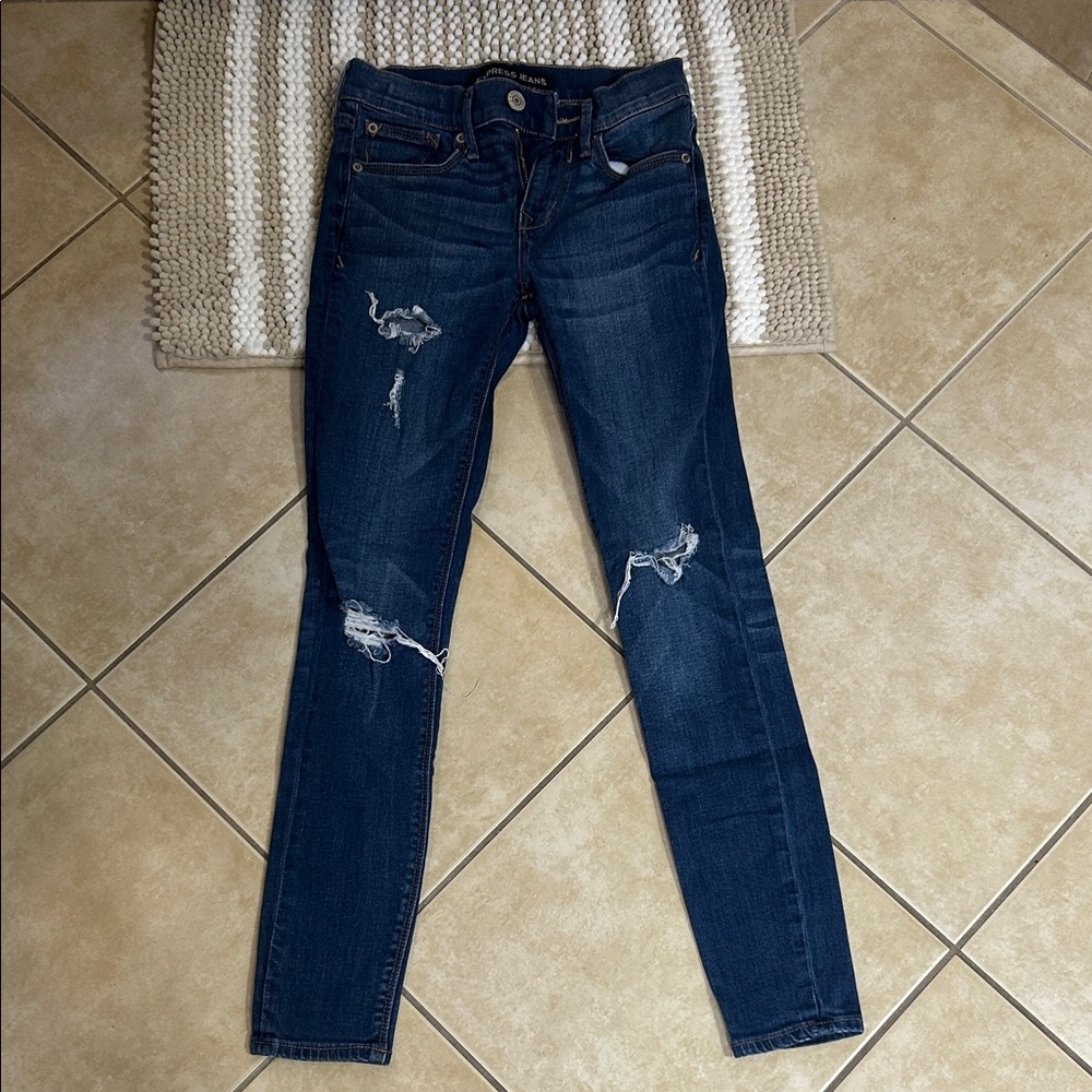 Express Women's Midnight Blue Skinny Jeans